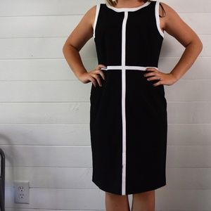 Little Black Dress with White Accent